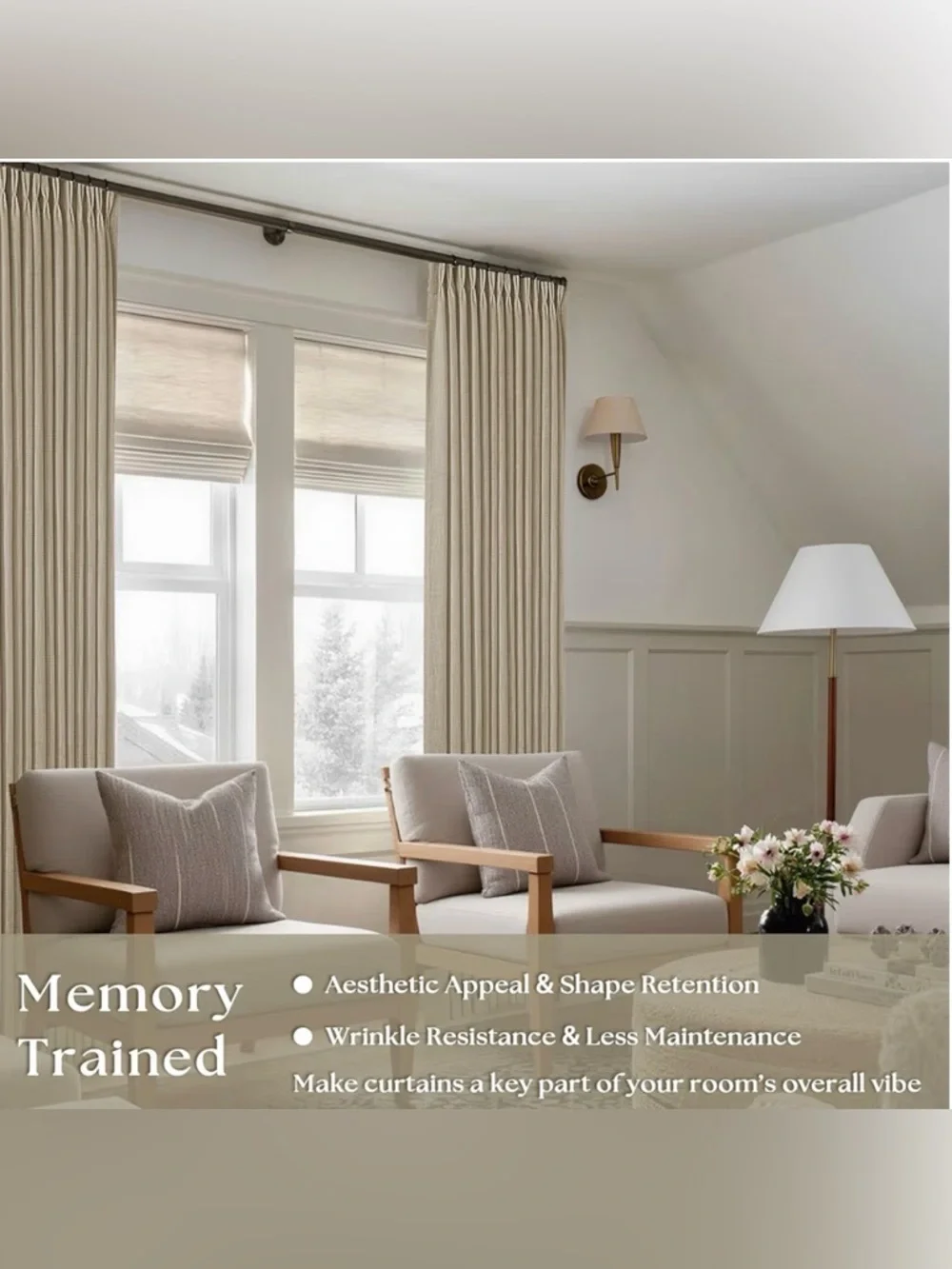 TWODRAPES | Textured Linen Burlap Curtains 84 Inches Long 2 Panels Neutral